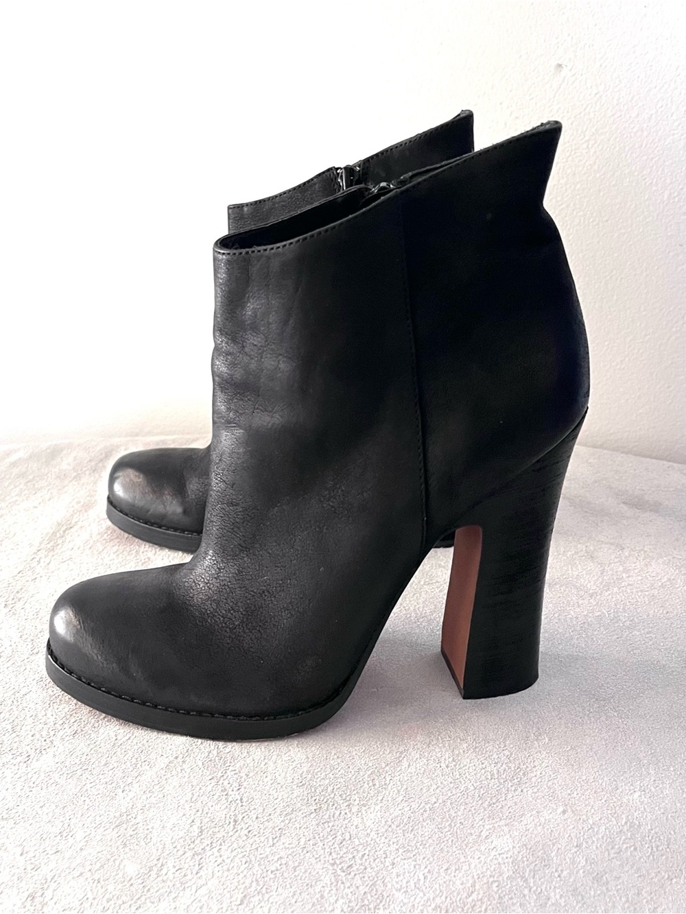 Jean Michel Cazabat Black Ankle Boots High Heel Size 41 US10 Leather